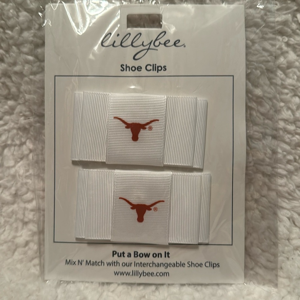 University of Texas Longhorn Lillybee U Shoe Clips NCAA
